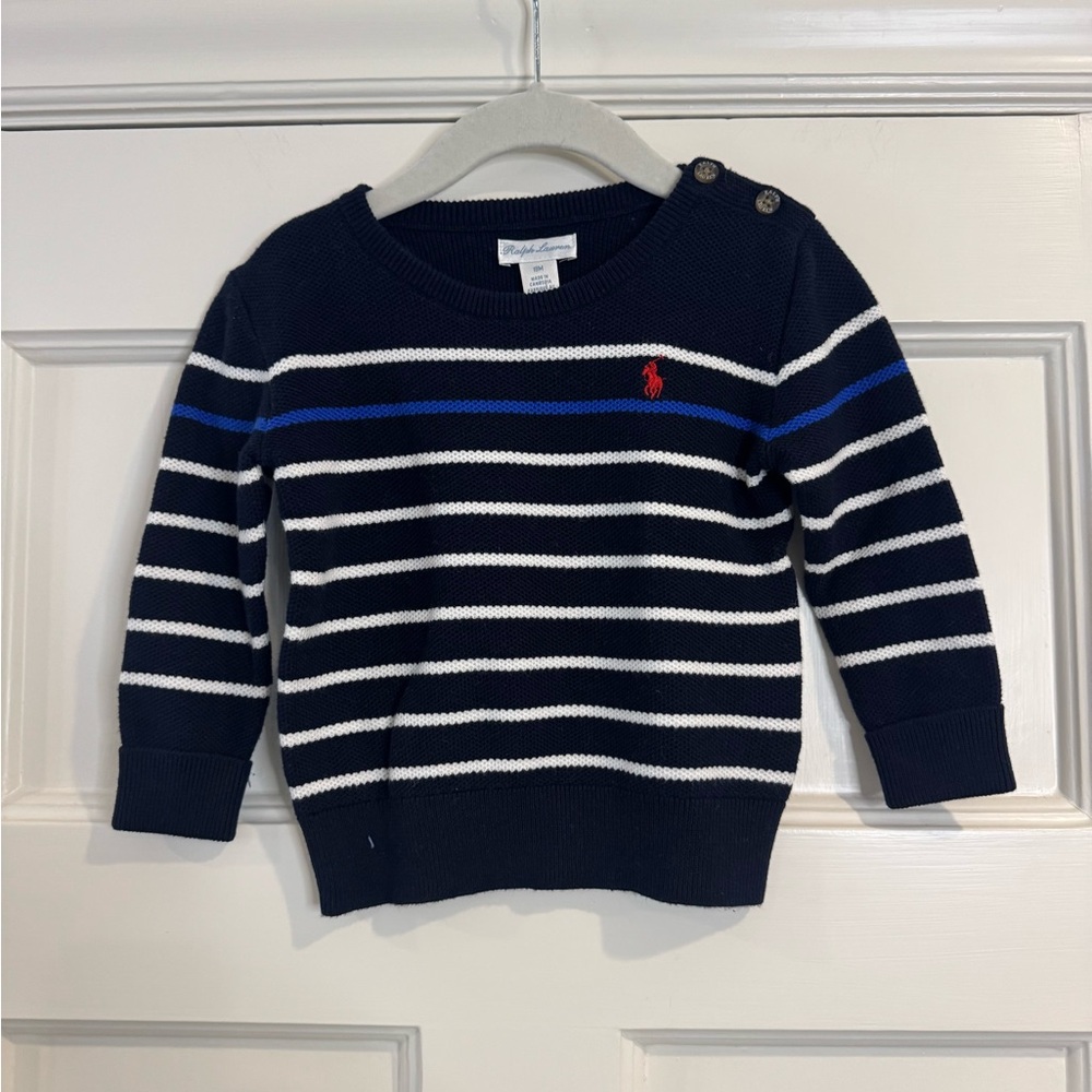 Ralph Lauren Navy and White Striped Knit